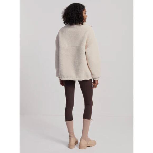 Varley Posey Sherpa Pullover Cozy Soft Jacket Sweater Sandshell Cream - Picture 9 of 13